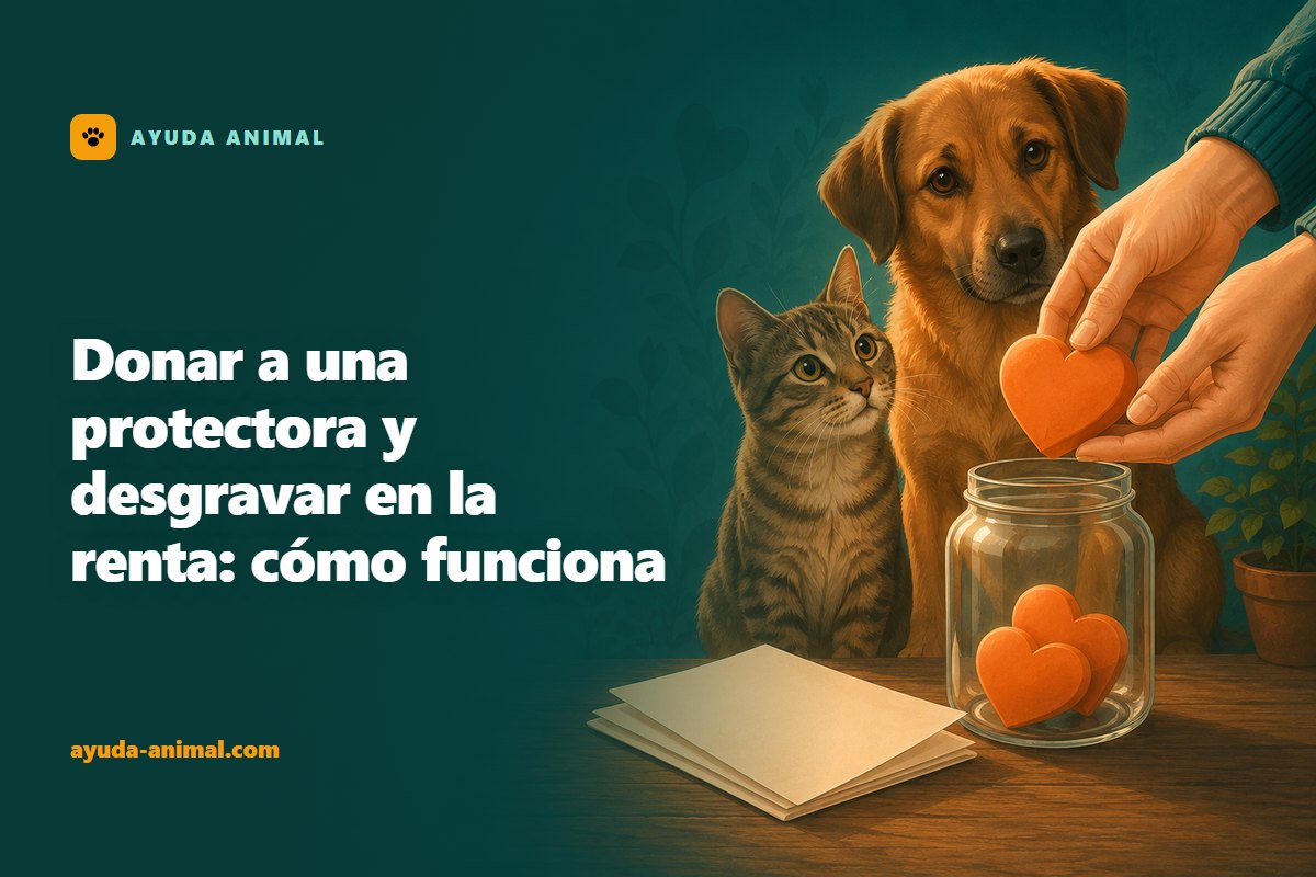 Unas manos dejando un corazón naranja dentro de un bote de cristal donde ya hay otros, mientras un gato atigrado y un perro marrón miran desde detrás, junto a unos papeles doblados